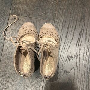 Vince Camuto Tan Lace Up Boots with Textured Design